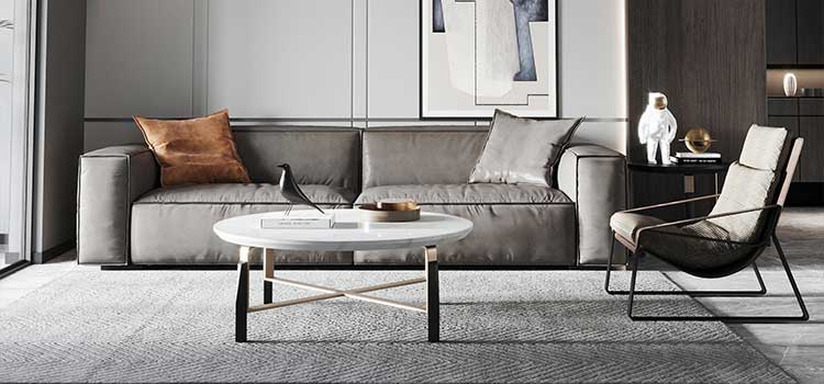 小戶型三人位ins風(fēng)意式極簡納帕皮沙發(fā)