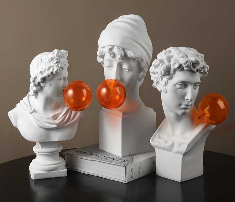 北歐素描石膏大衛(wèi)人物雕塑擺件