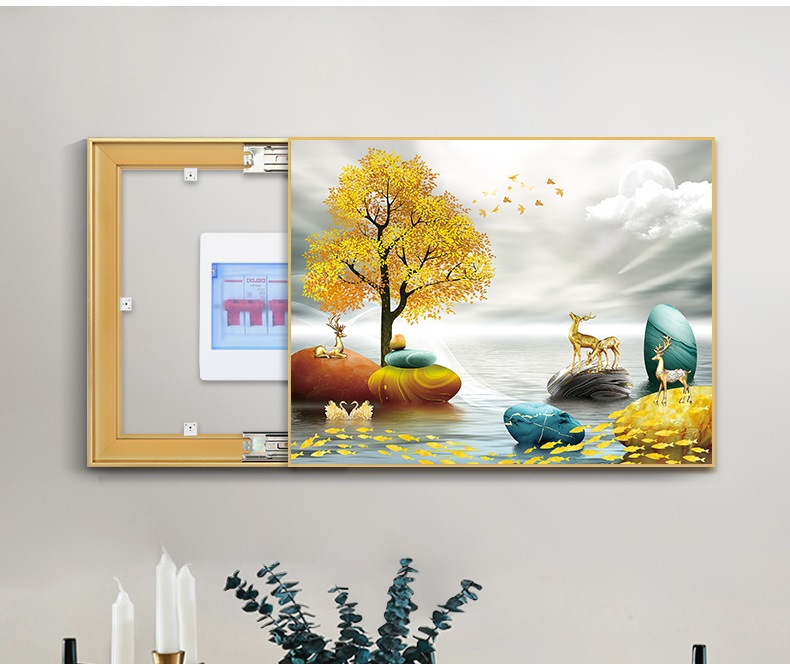 免打孔輕奢配電箱客廳電閘箱掛畫