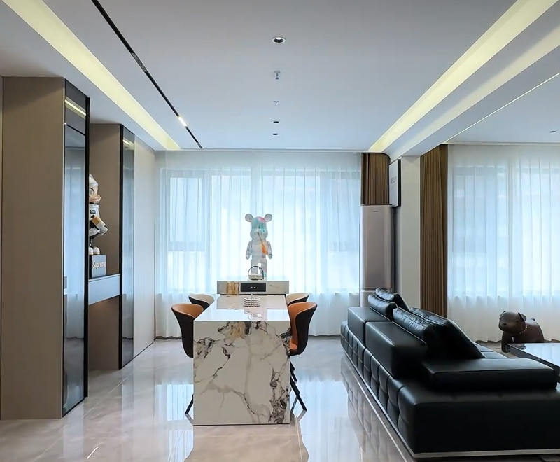 大慶·世紀峯匯138㎡意式極簡風整裝修實景拍攝